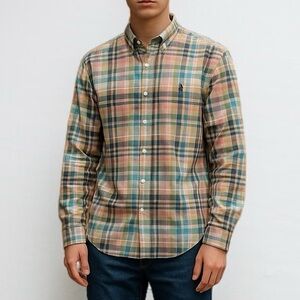Polo Ralph Lauren Custom Fit Multicoloured Plaid Oxford Shirt | Size M
